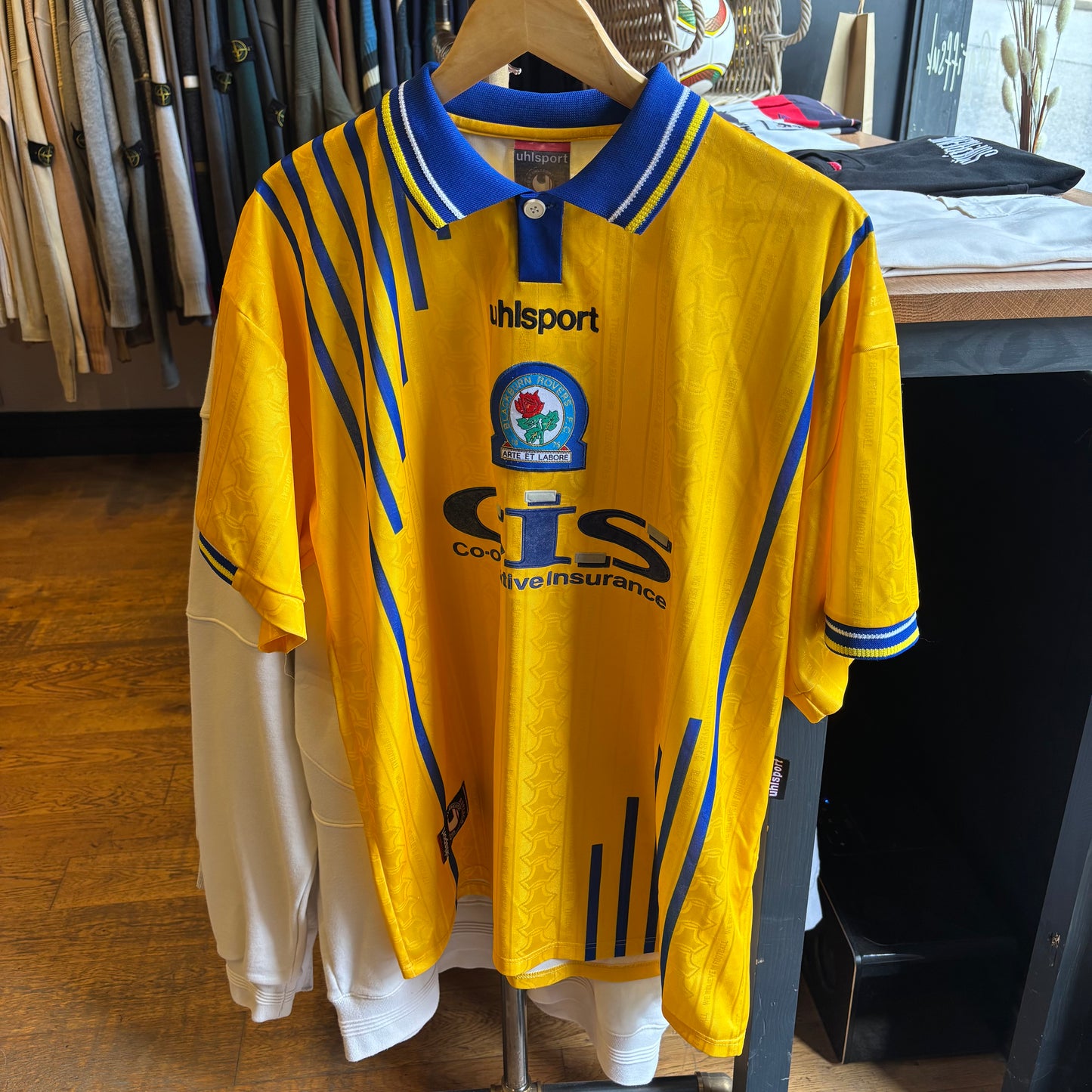 Blackburn Rovers uhlsport 1998/00 Away Shirt Yellow (XL)