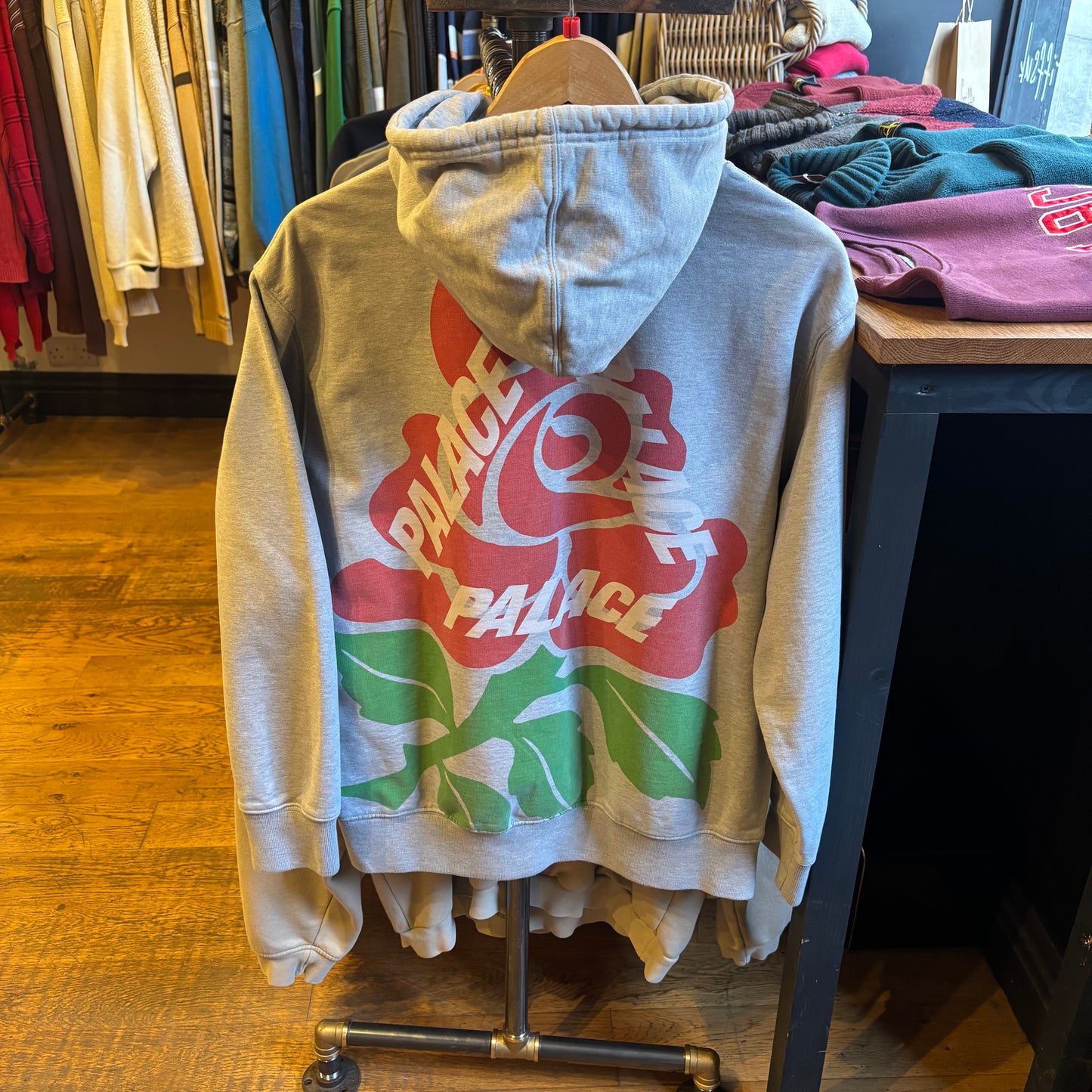 Palace SS22 English Rose Hoodie Grey (Large)