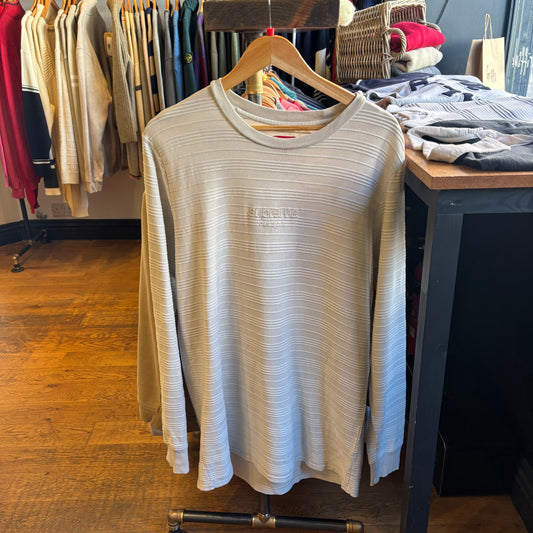 Supreme Raised Stripe Longsleeve T-Shirt Cream (Large)