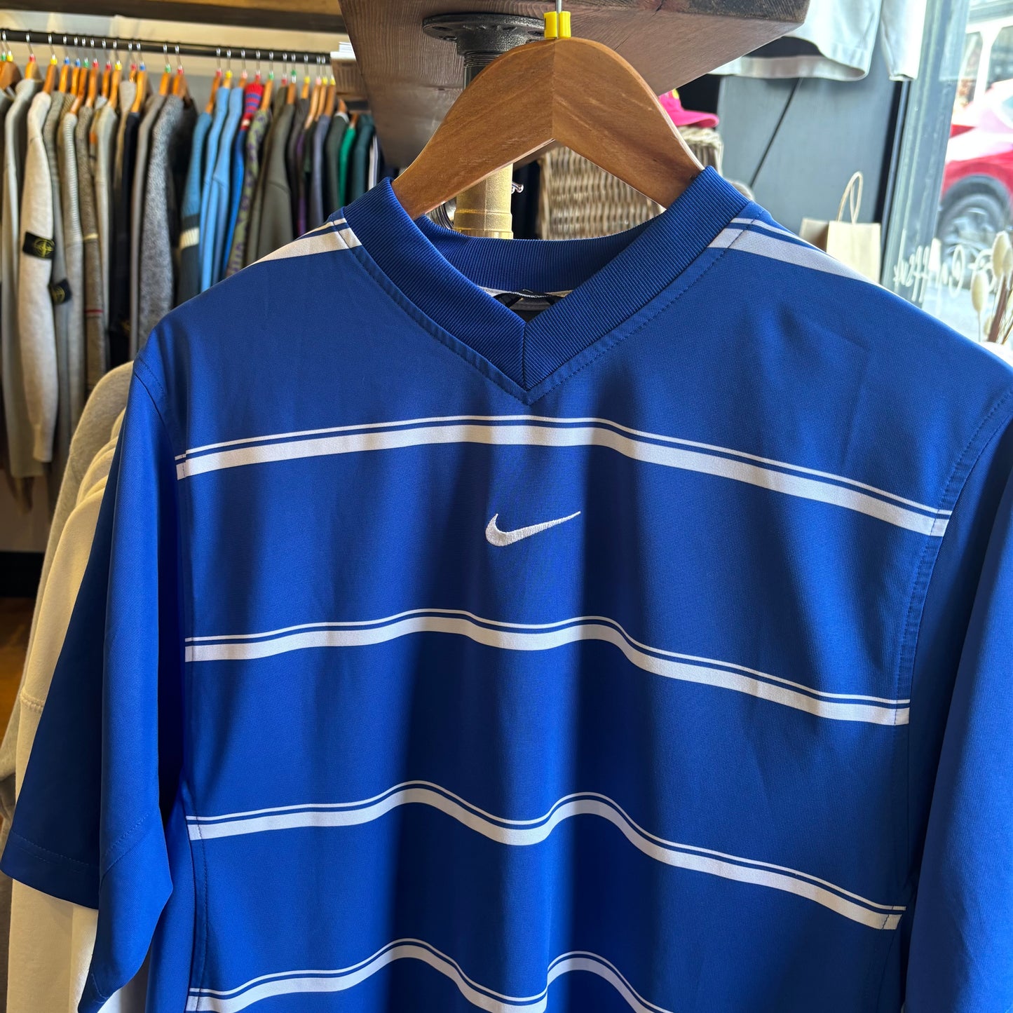 Nike T90 Striped Sports T-Shirt Blue (Medium)