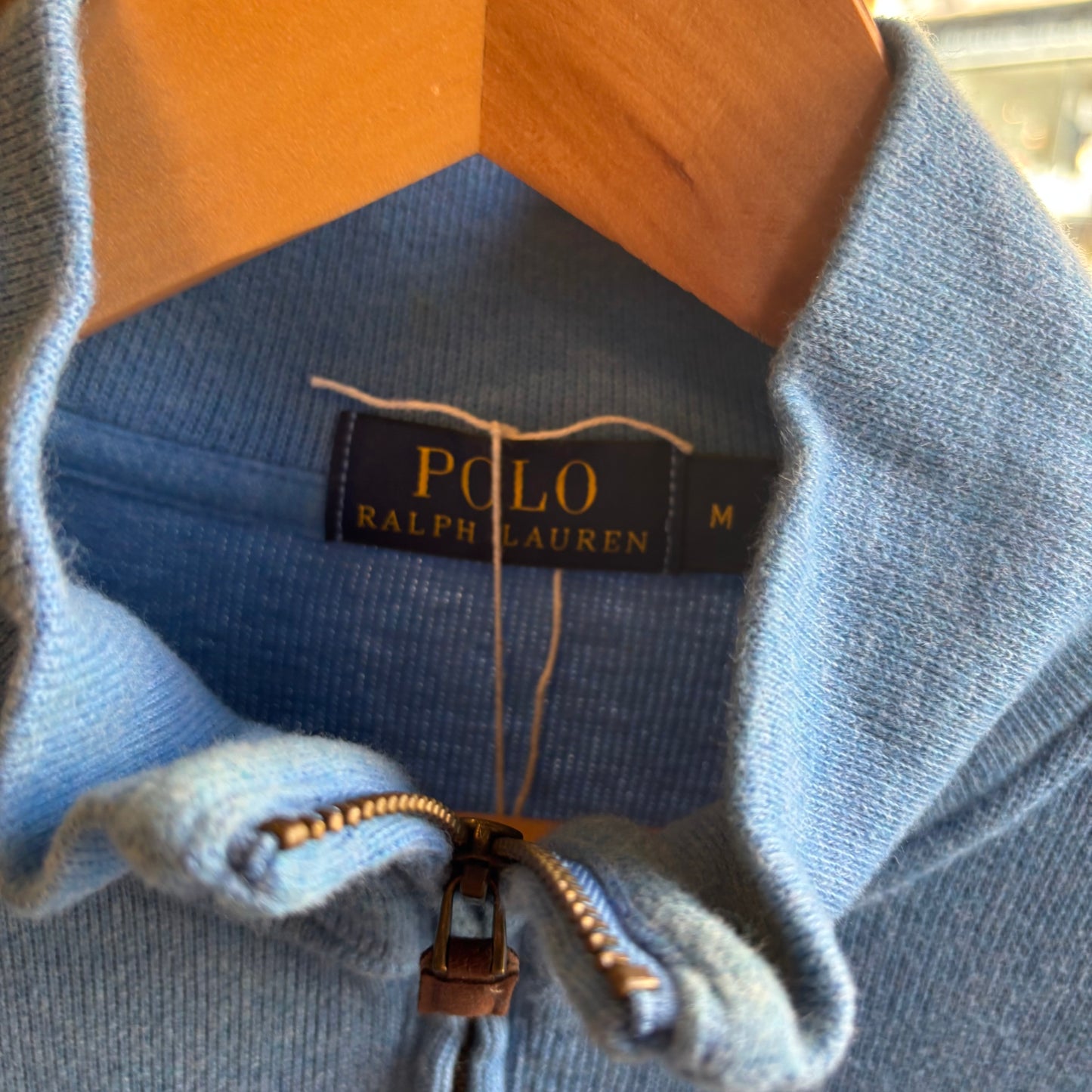 Ralph Lauren Quarter Zip Pullover Jumper Light Blue (Medium)