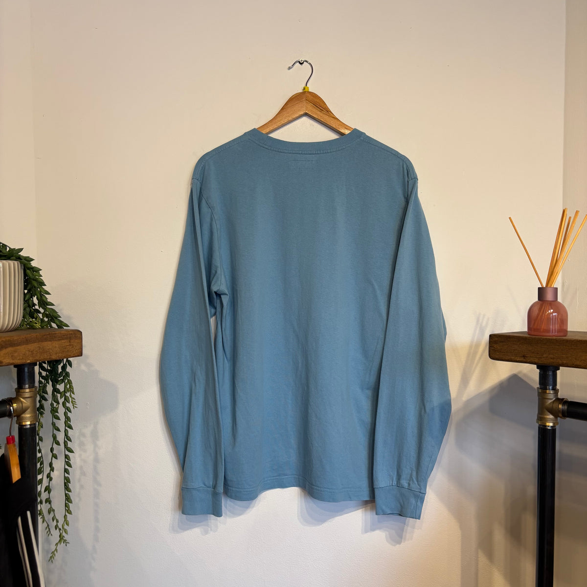 Stussy Stock Logo Longsleeve T-Shirt Light Blue (Medium)