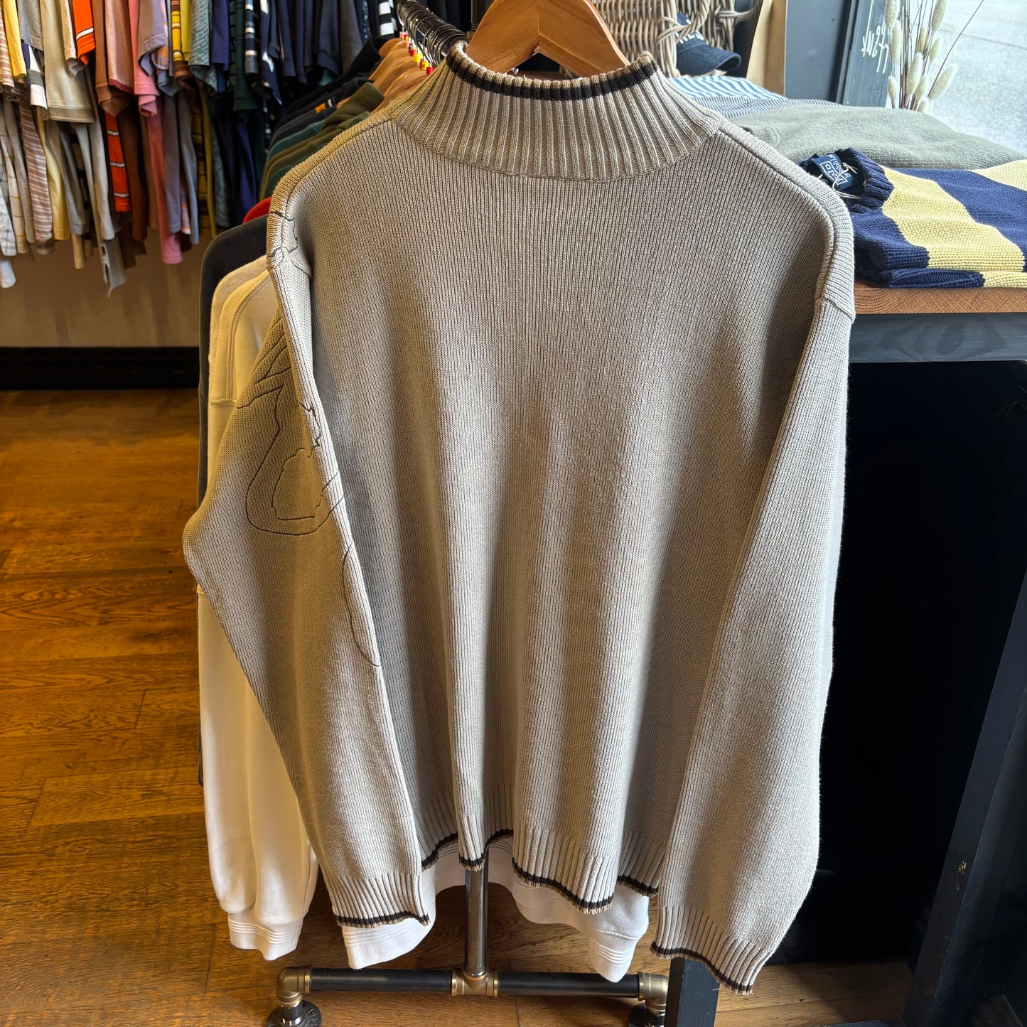 Quiksilver Full Zip Knit Jumper Cream (XL)