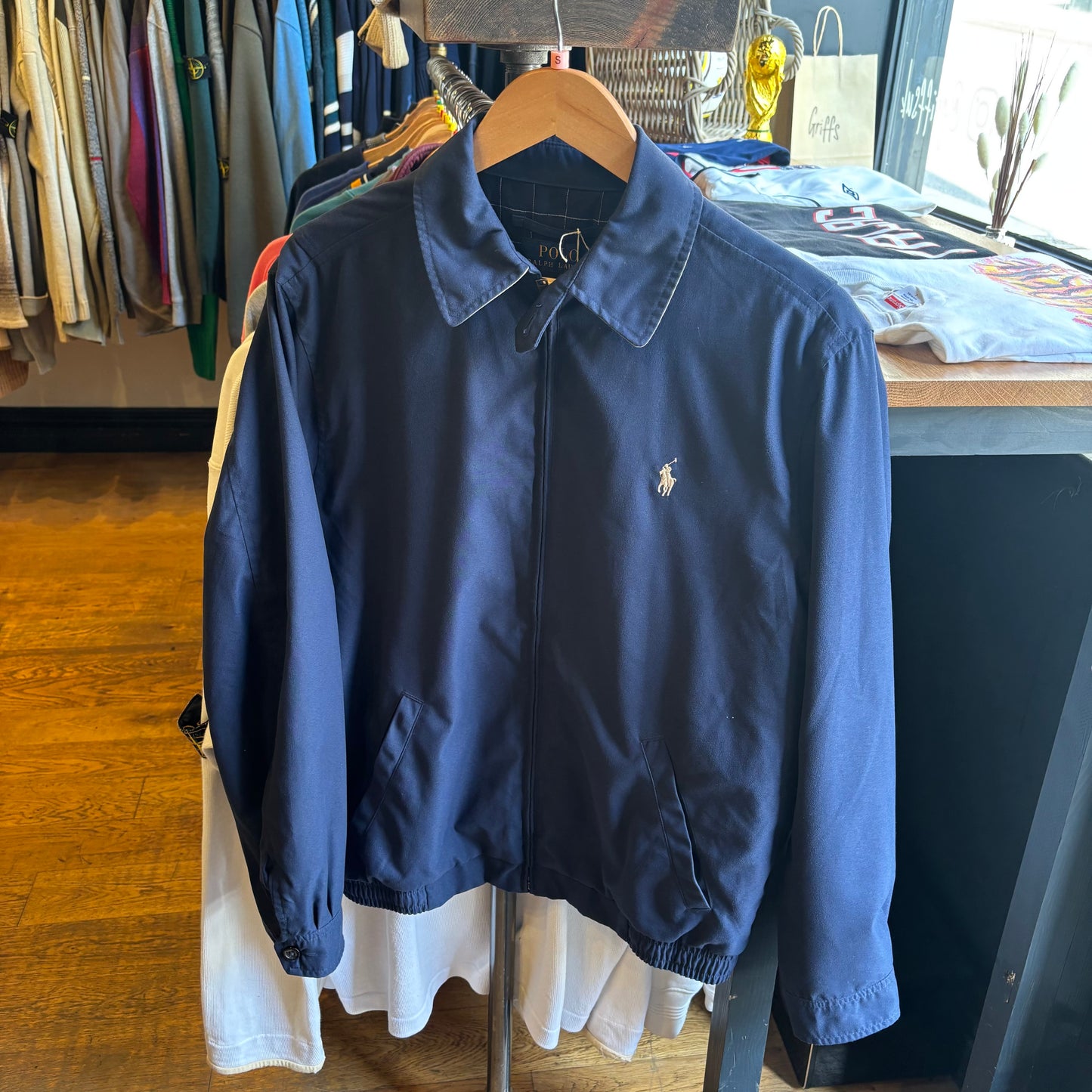 Ralph Lauren Bi-Swing Harrington Zip Jacket Navy (Small)
