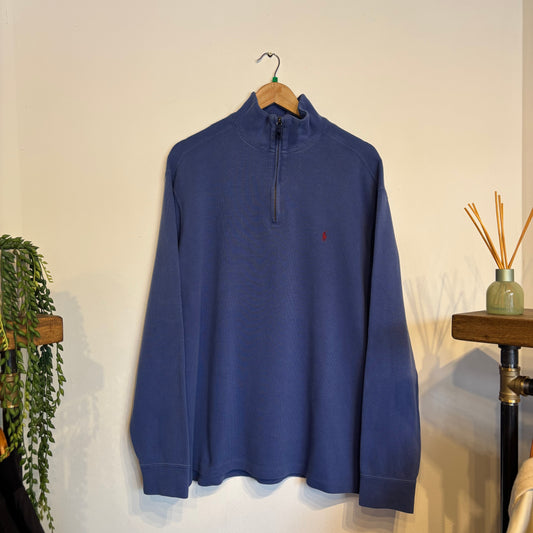 Ralph Lauren Quarter Zip Pullover Jumper Blue (XL)
