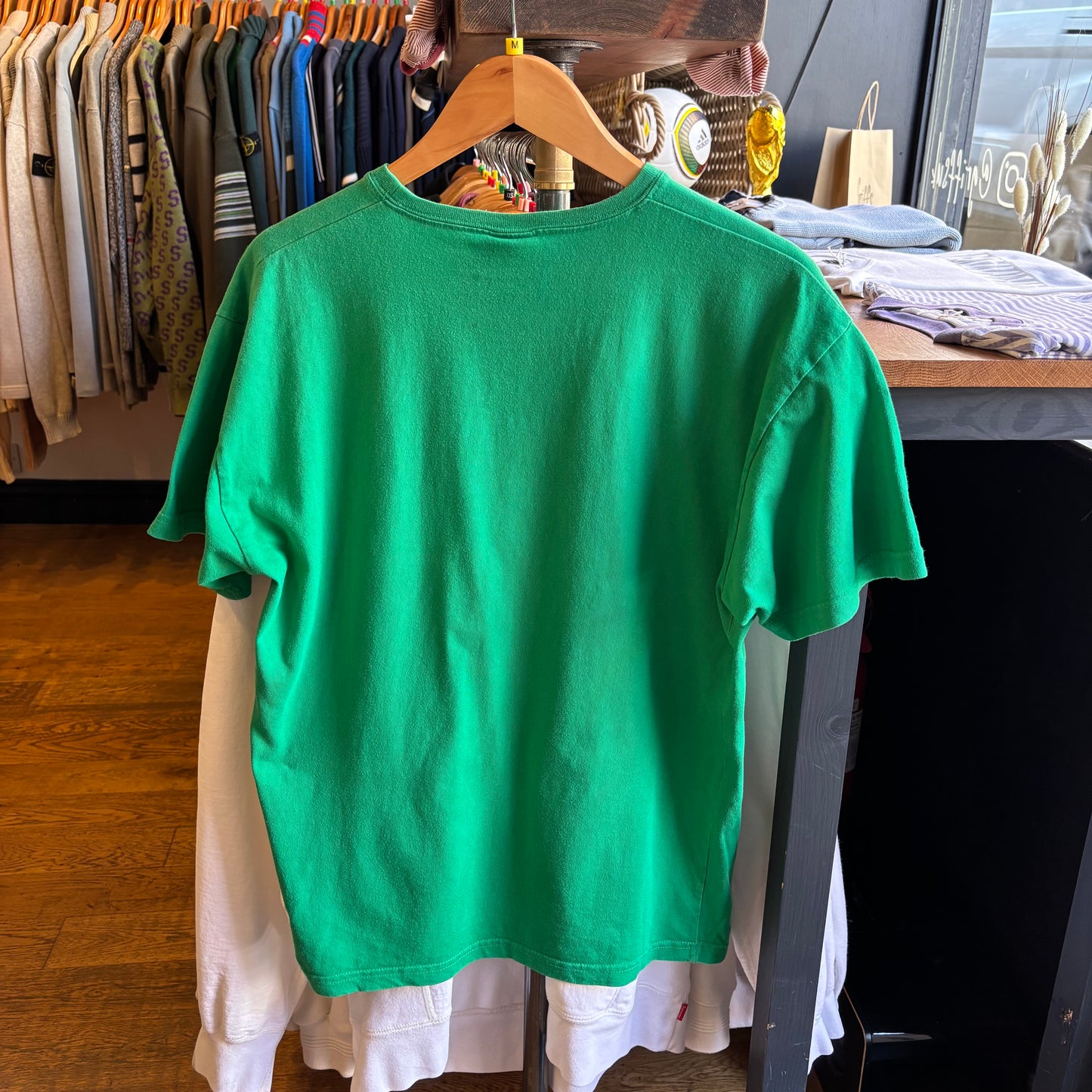 Stussy 2000's Graphic Spellout T-Shirt Green (Medium)