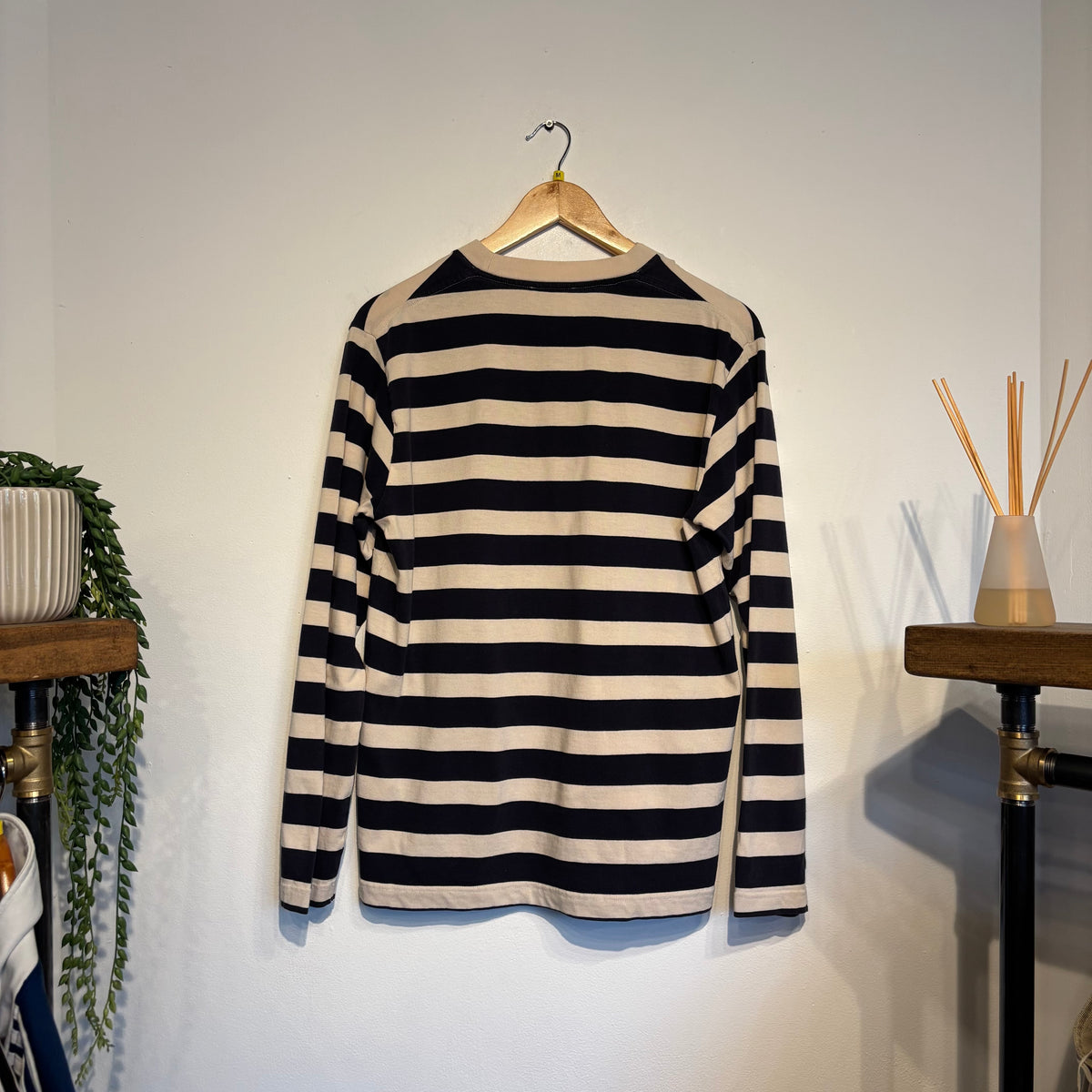 Norse Projects Stripe Longsleeve T-Shirt Navy/ White (Medium)