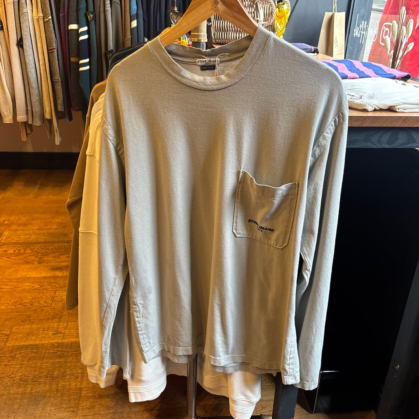 Stone Island Italy S/S 2005 Longsleeve T-Shirt Grey (Large)