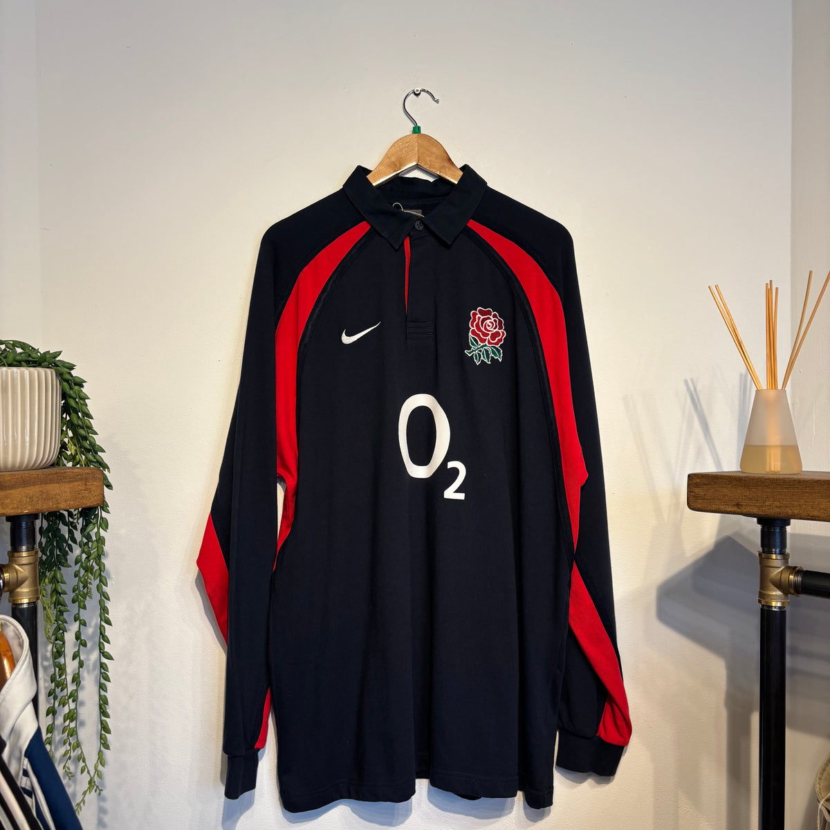 England Rugby Nike 2003/05 Longsleeve Shirt Navy (XL)