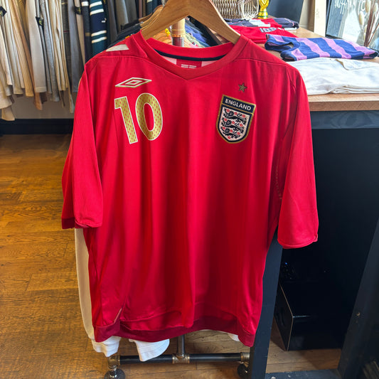 England Umbro 2006/08 Michael Owen Away Shirt Red (XXL)