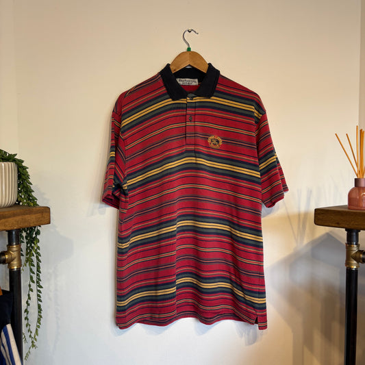 Burberry Stripe Heavyweight Polo Shirt Red (XL)