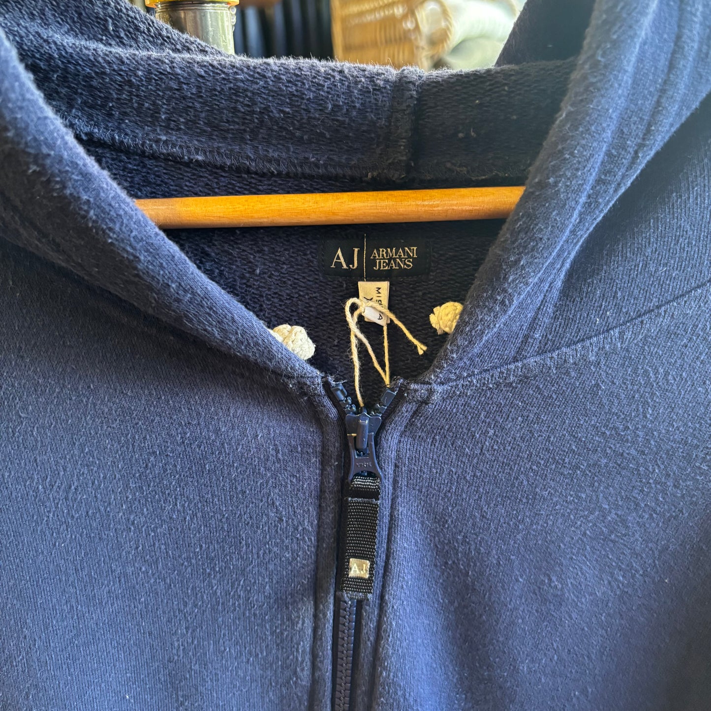 Armani Jeans Zip Up Hoodie Navy (XL)