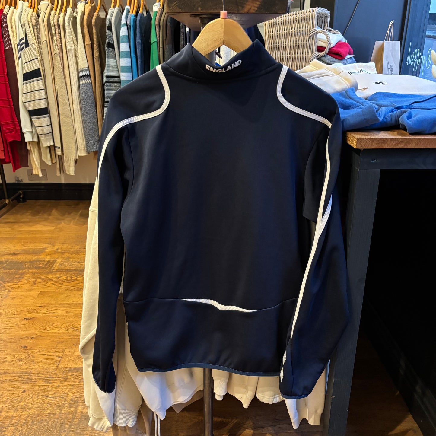 England Umbro 2007/09 Quarter Zip Jumper Navy (Small)