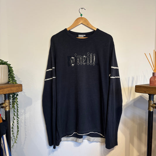 O'Neill Spellout Two Tone Longsleeve T-Shirt Navy (XL)