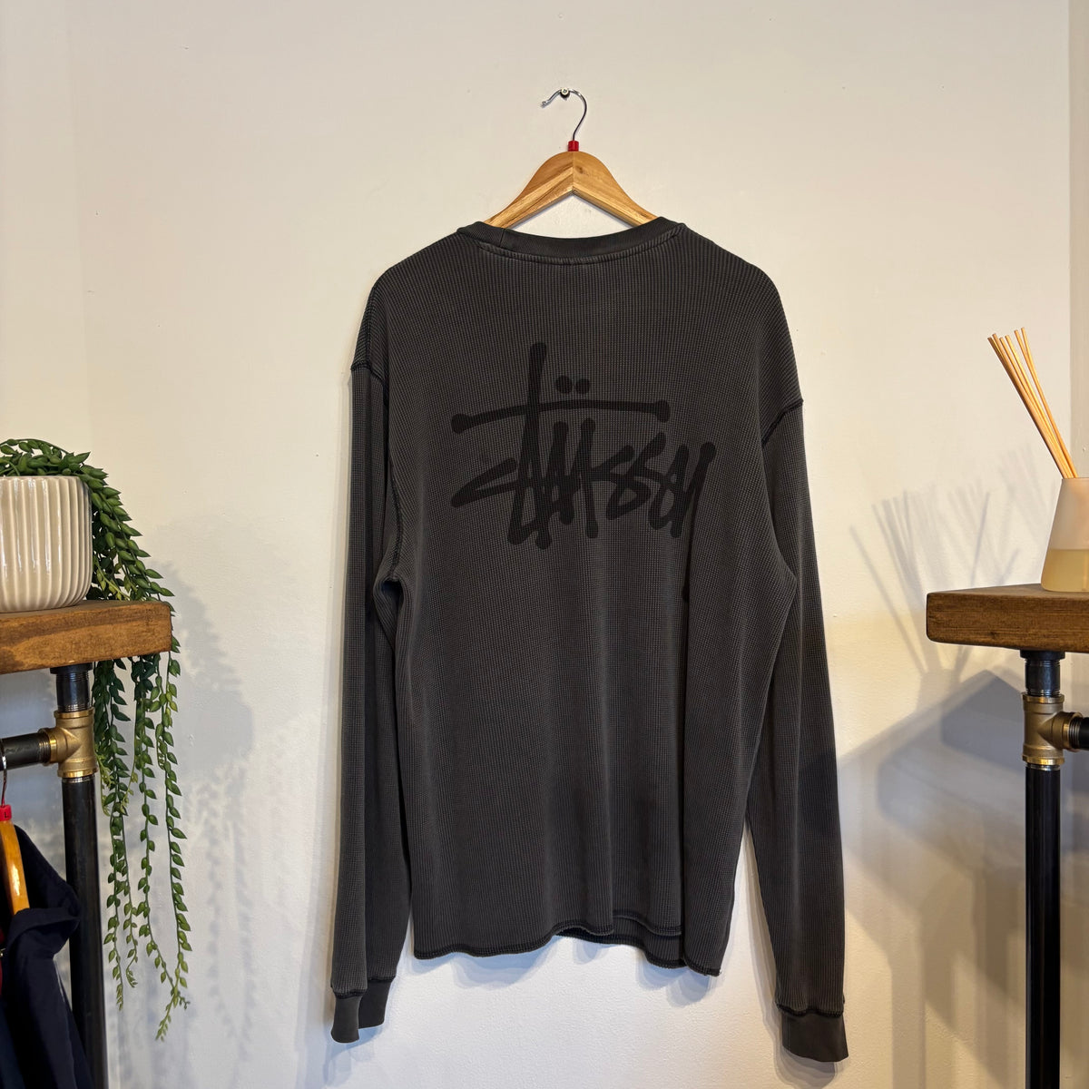 Stussy Basic Stock Thermal Longsleeve Top Black (Large)