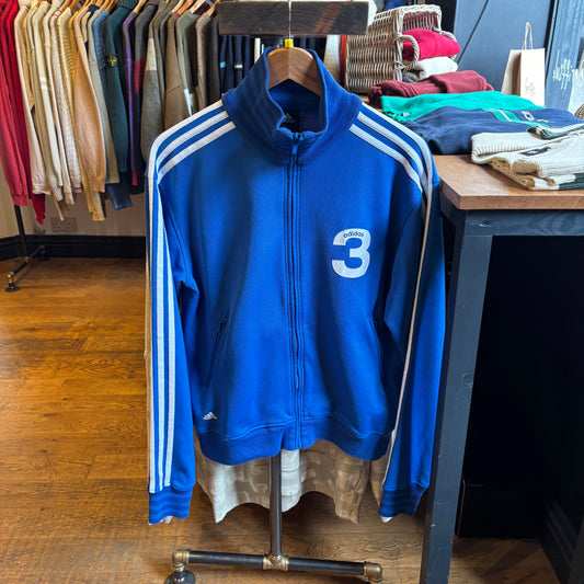 Adidas 3 Zip Up Track Jacket Blue (Medium)