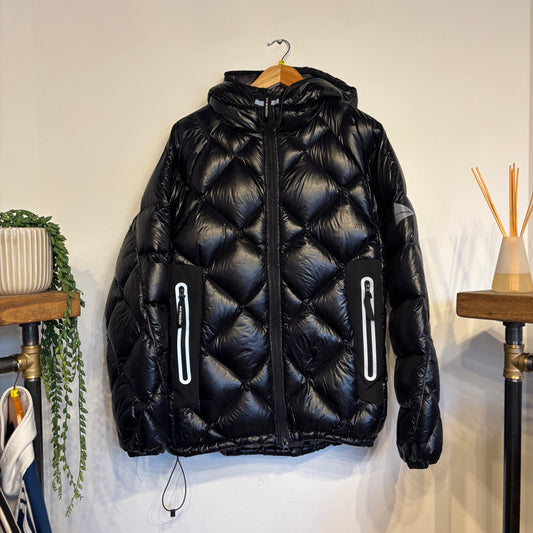 And Wander Diamond Stitch Cut Puffer Jacket Black (Medium)