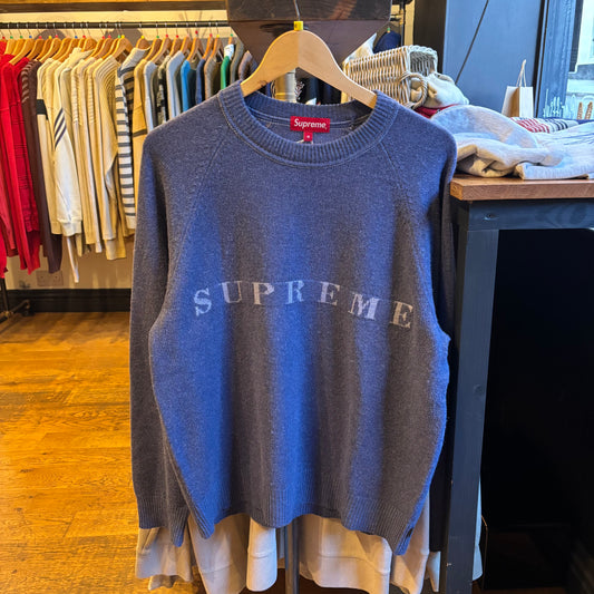 Supreme FW21 Stone Washed Sweater Navy (Medium)