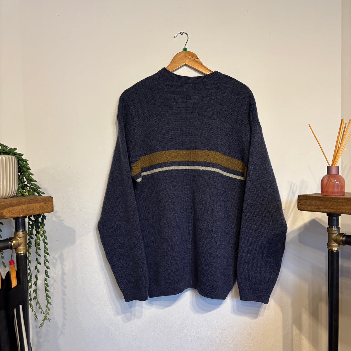 Lacoste Stripe Pullover Knit Jumper Blue (Large)