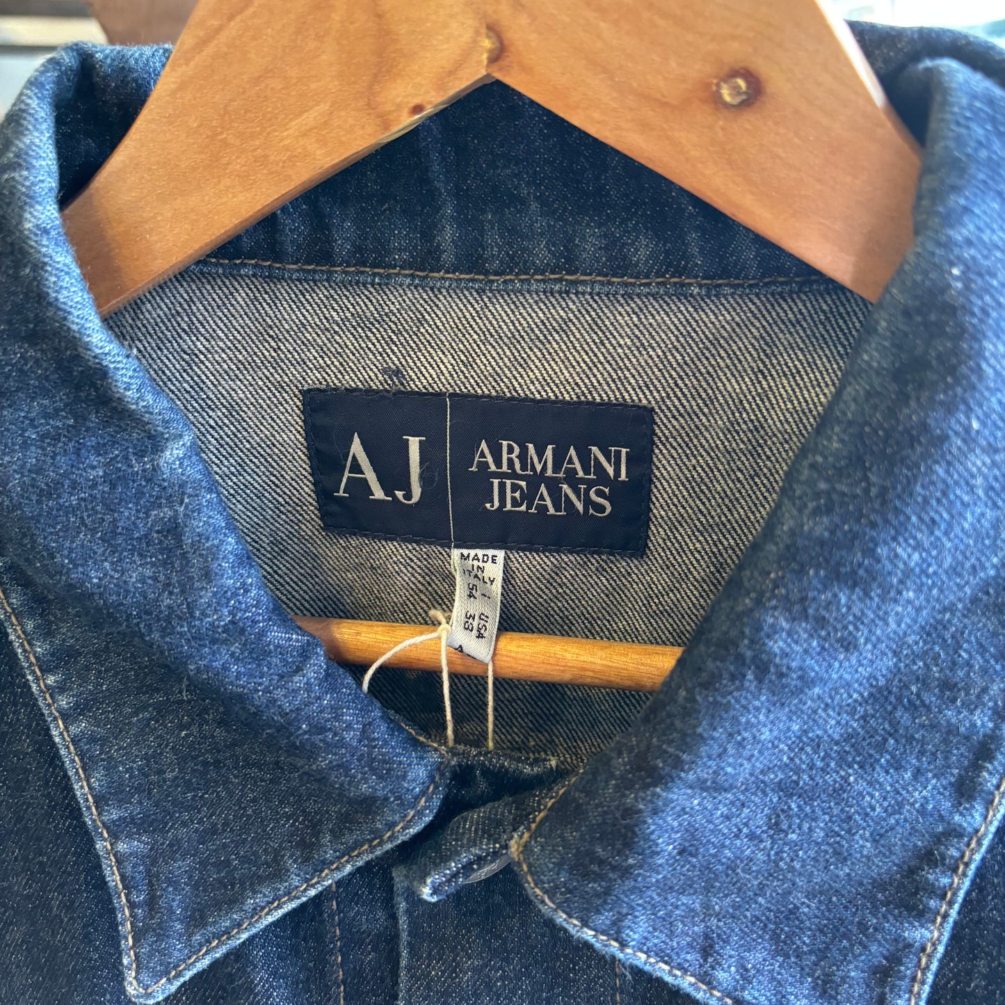 Armani Jeans Denim Button Up Jacket Navy (Medium)