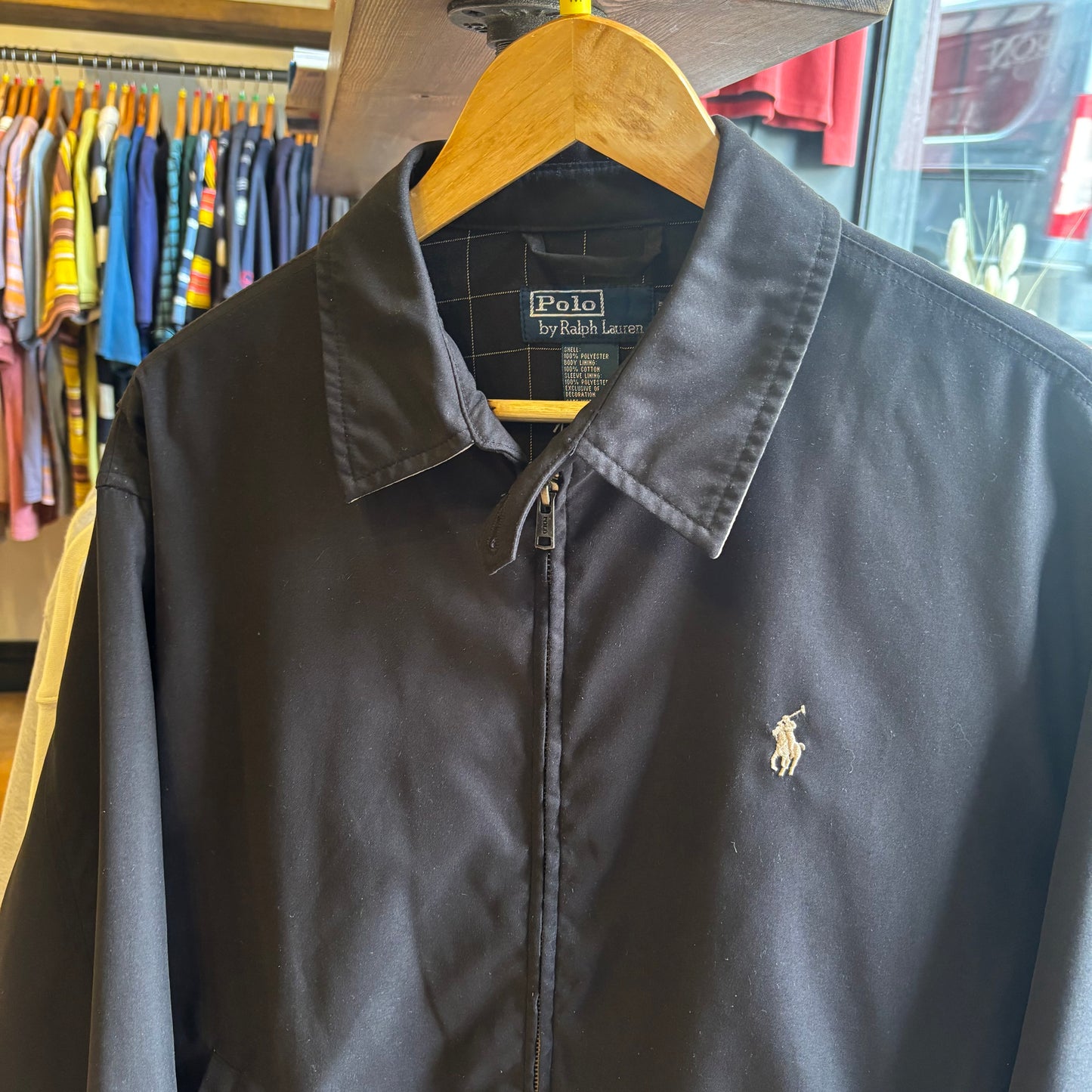Ralph Lauren Harrington Zip Up Jacket Black (Medium)