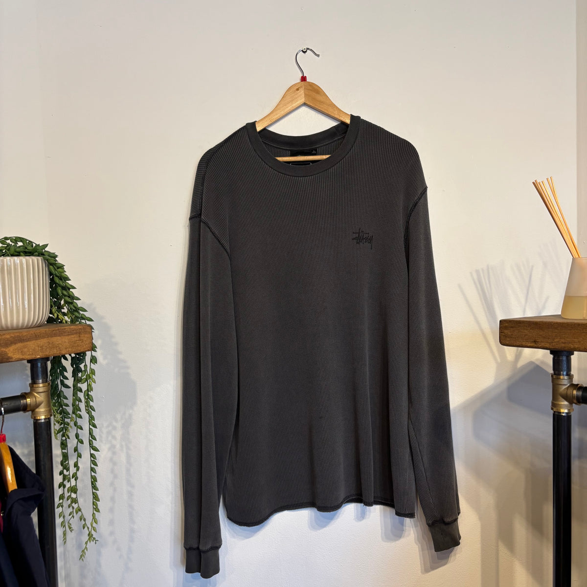 Stussy Basic Stock Thermal Longsleeve Top Black (Large)