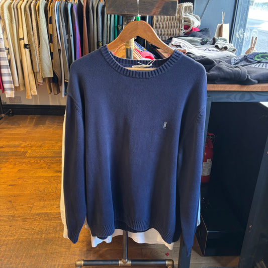 Yves Saint Laurent Pullover Knit Jumper Navy (XL)