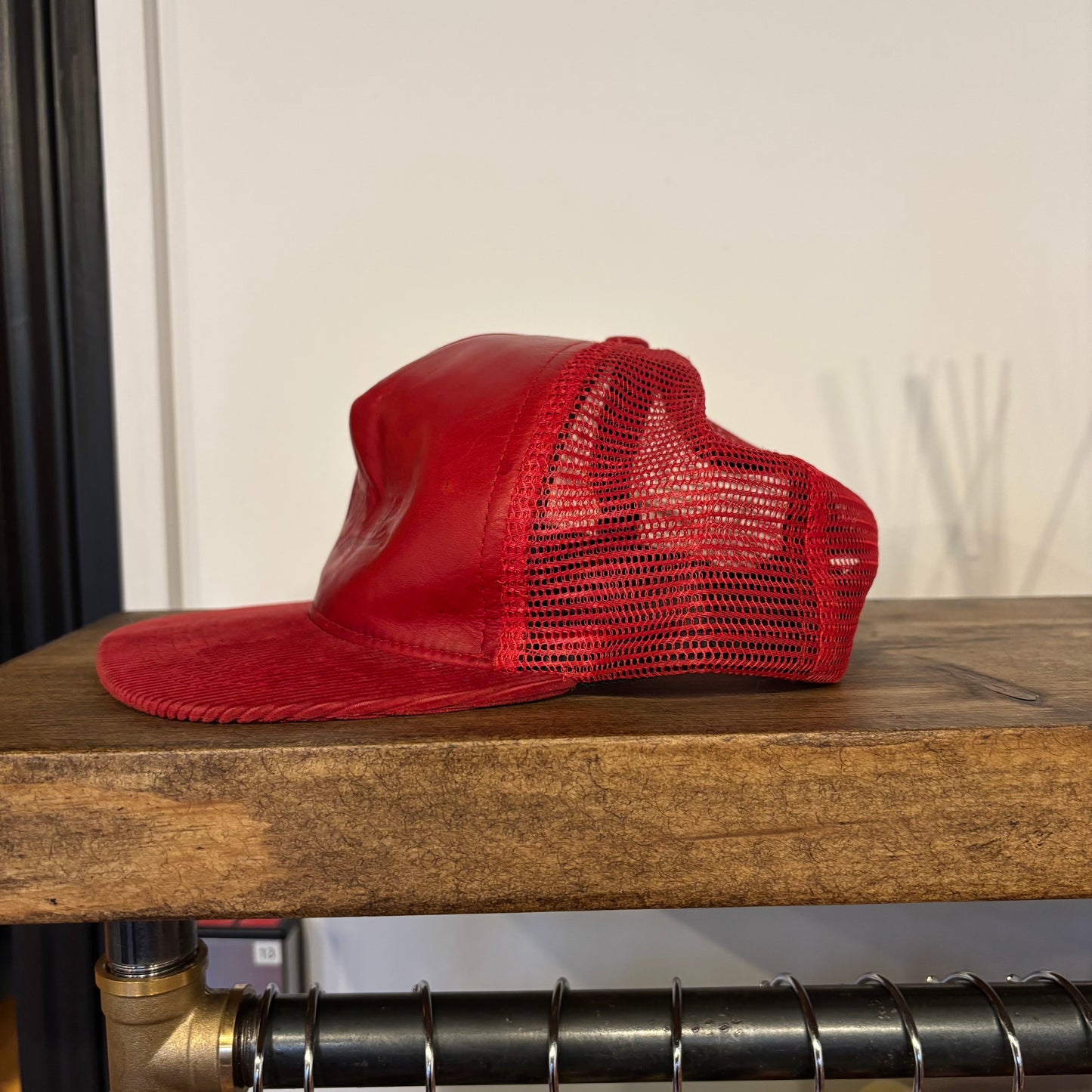 Supreme FW12 Leather/ Cord Cap Red