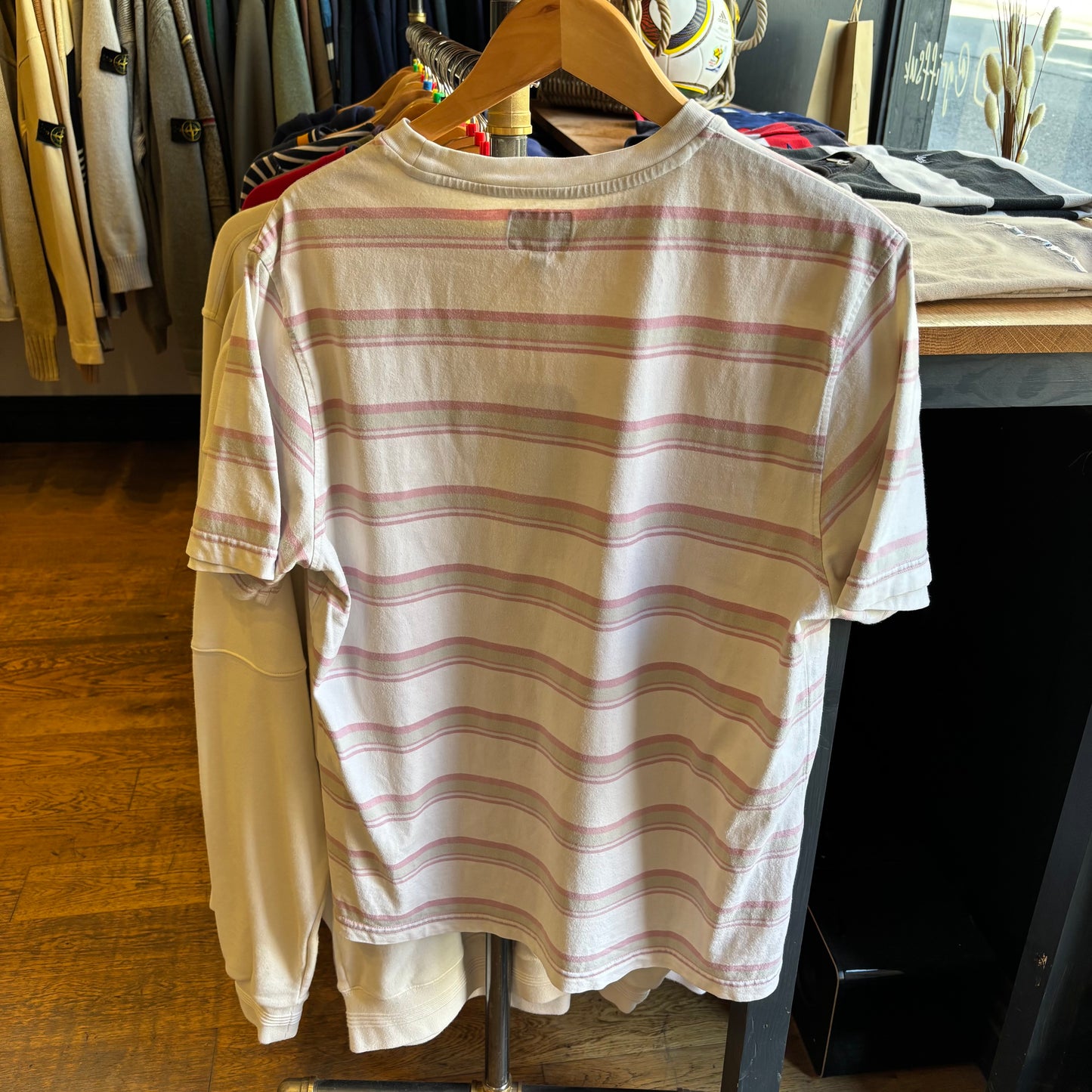 Stussy Harbour Stripe T-Shirt White (Medium)