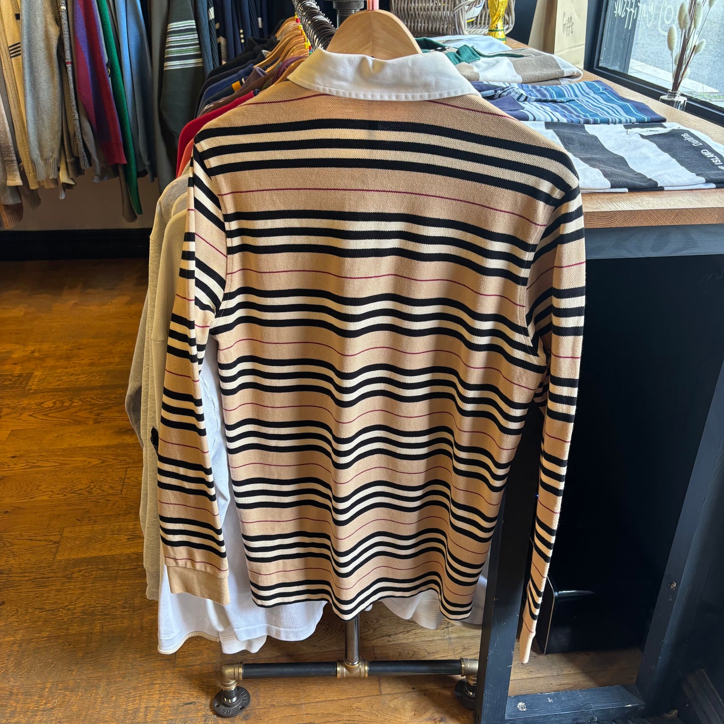 Burberry London Longsleeve Nova Check Polo Shirt (Small)
