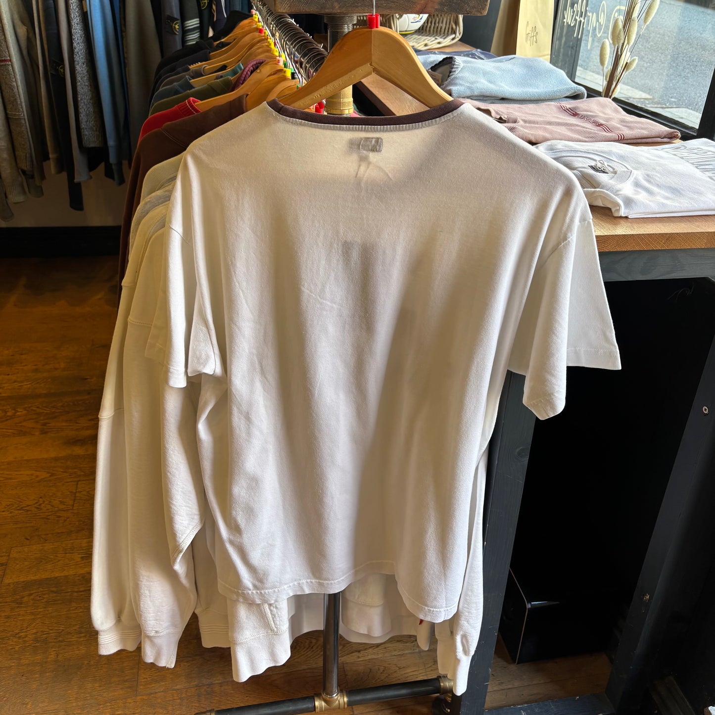Armani Jeans Denim Equipment Ringer T-Shirt White (Large)
