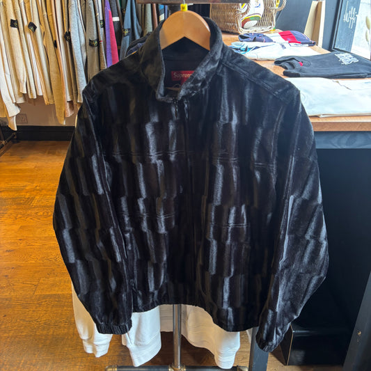 Supreme FW21 Velour Track Jacket Black (Medium)