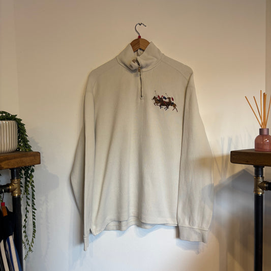 Ralph Lauren Big Pony Quarter Zip Jumper Cream (Large)