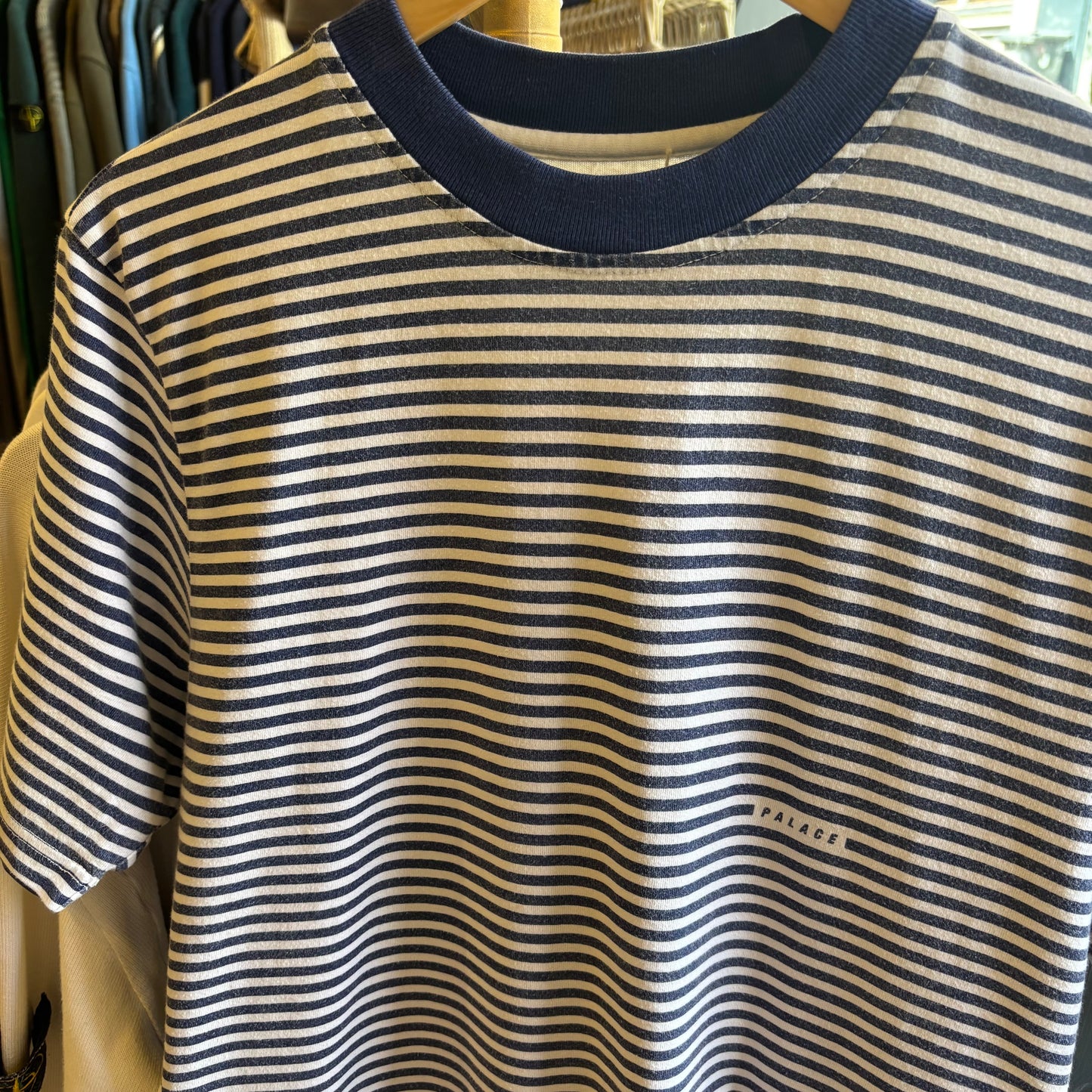 Palace SS18 Aquabat Striped T-Shirt Blue/ White (Small)