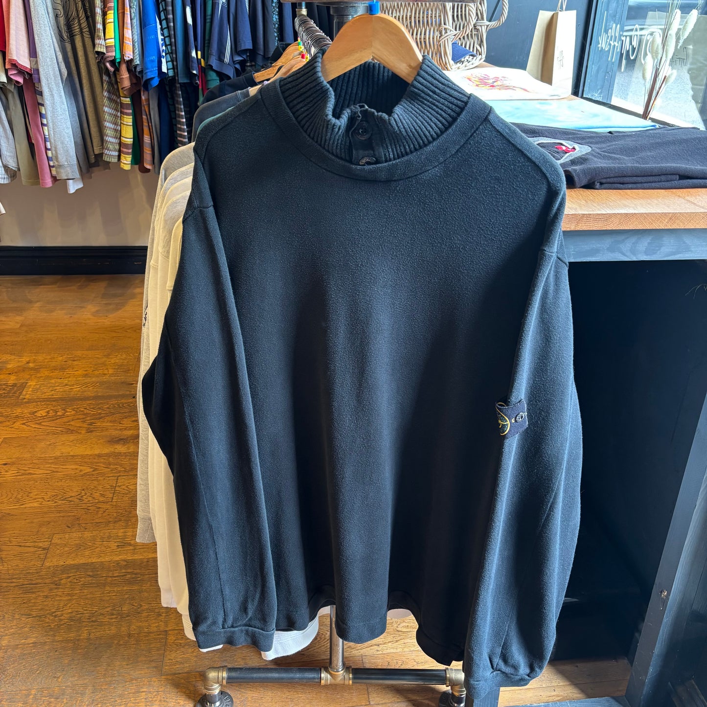 Stone Island A/W 2002 Collar Sweatshirt Black (XXL)