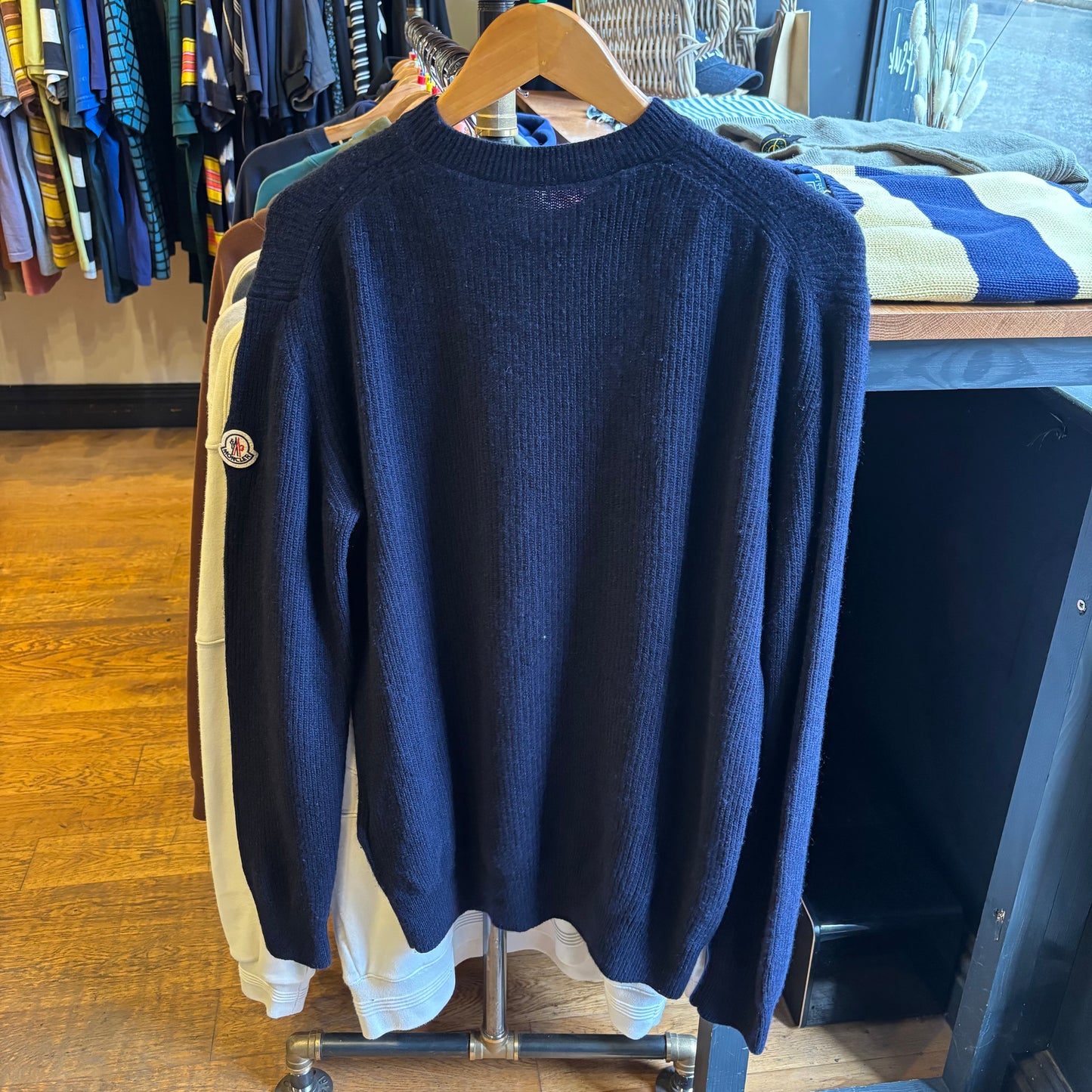Moncler Cashmere Wool Pullover Knit Jumper Navy (XL)