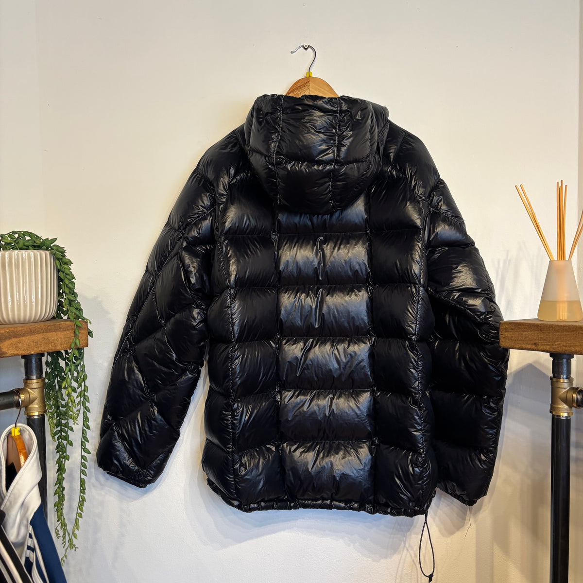 And Wander Diamond Stitch Cut Puffer Jacket Black (Medium)