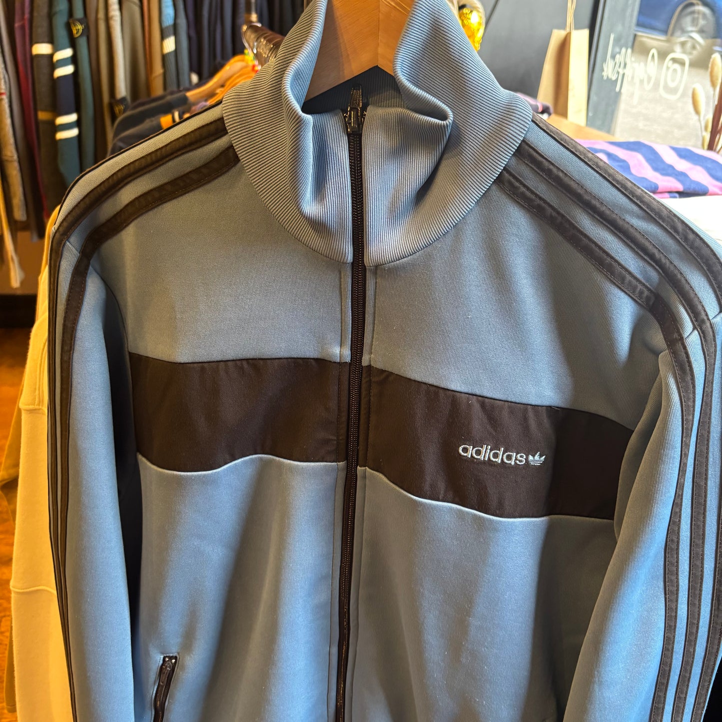 Adidas Zip Up Track Jacket Light Blue (Large)