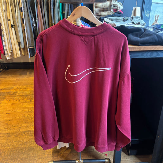 Nike Centre Swoosh Oversized Sweatshirt Red (XXL)