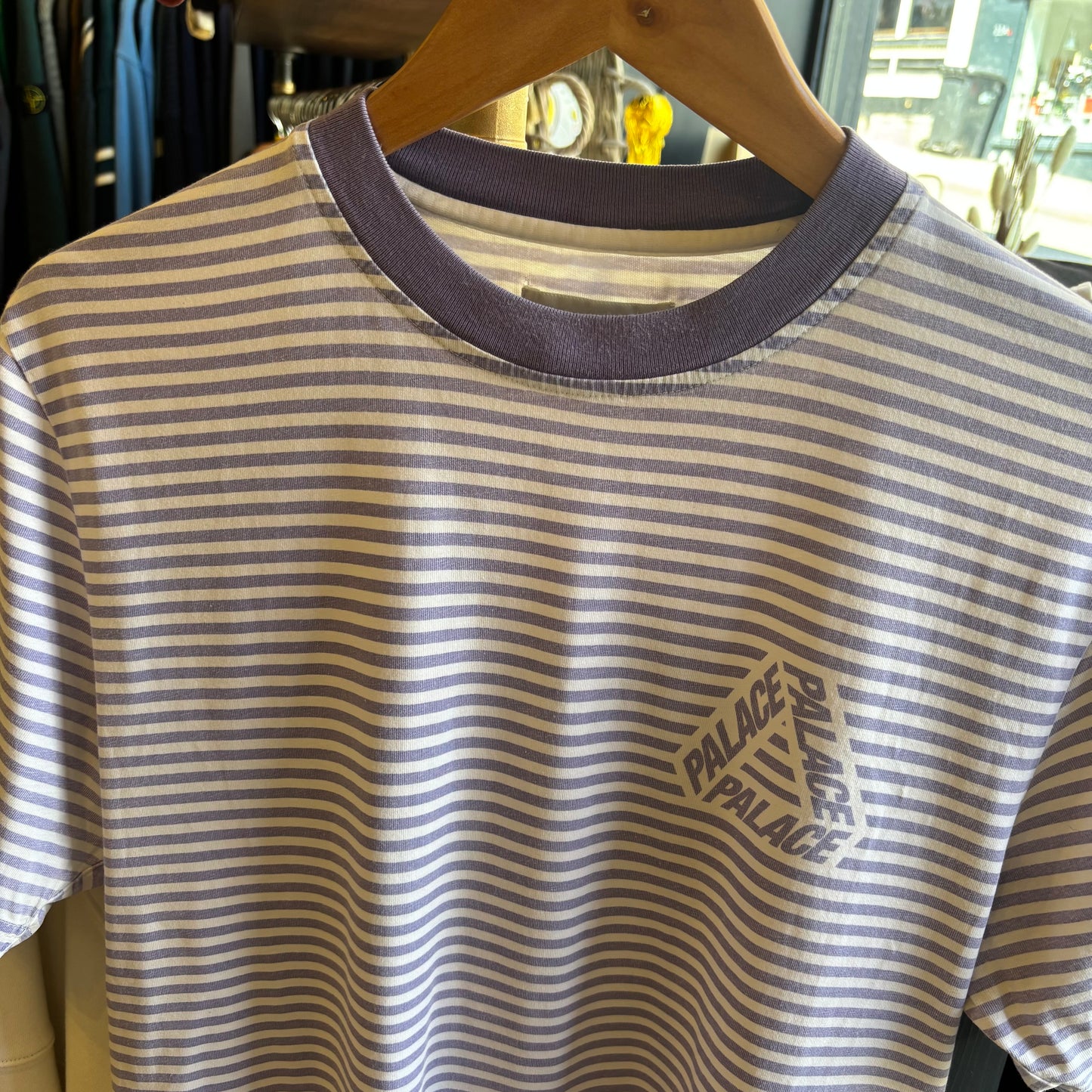 Palace SS19 Rastel Stripe T-Shirt Purple/ White (Medium)