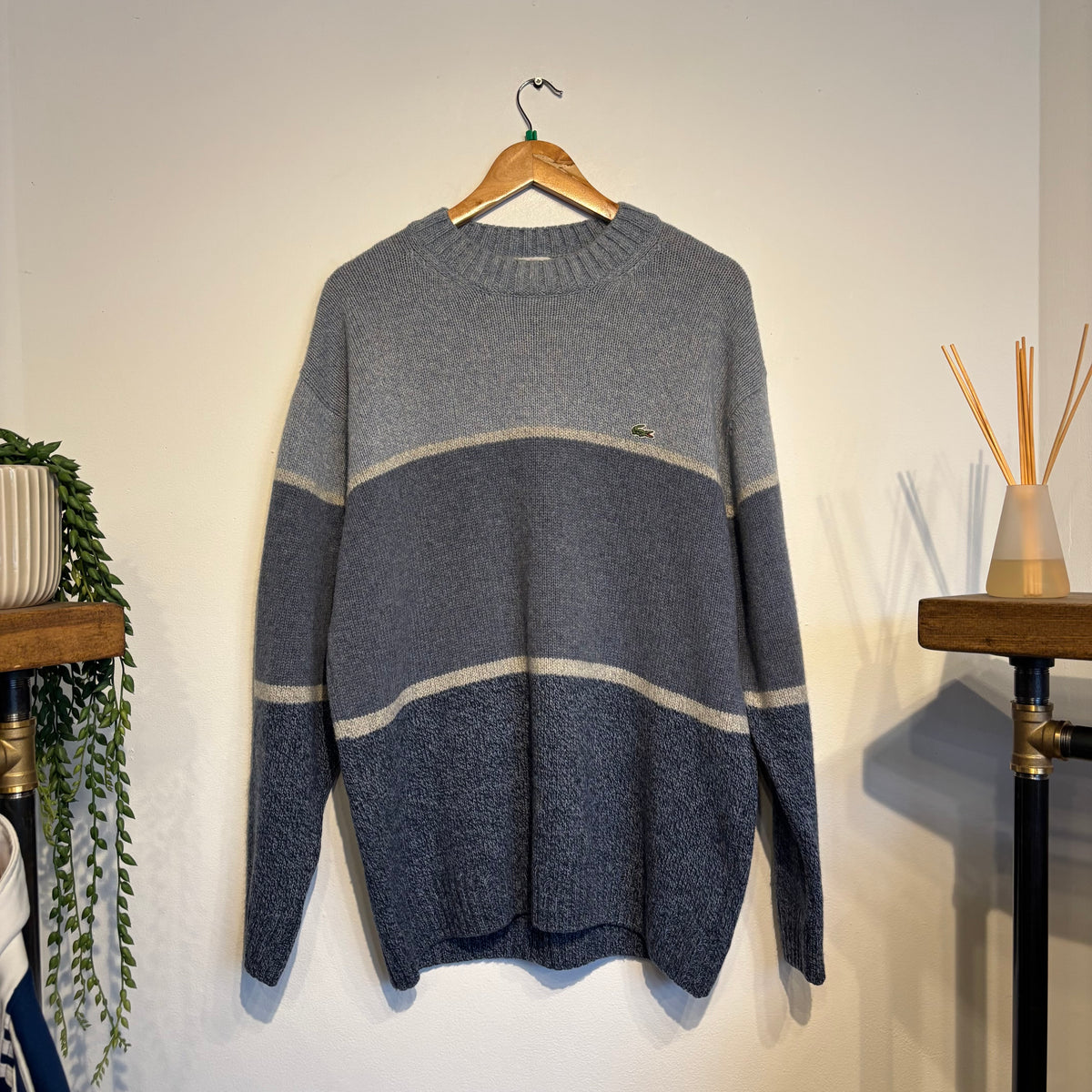 Lacoste Colourblock Pullover Knit Jumper Blue (XL)