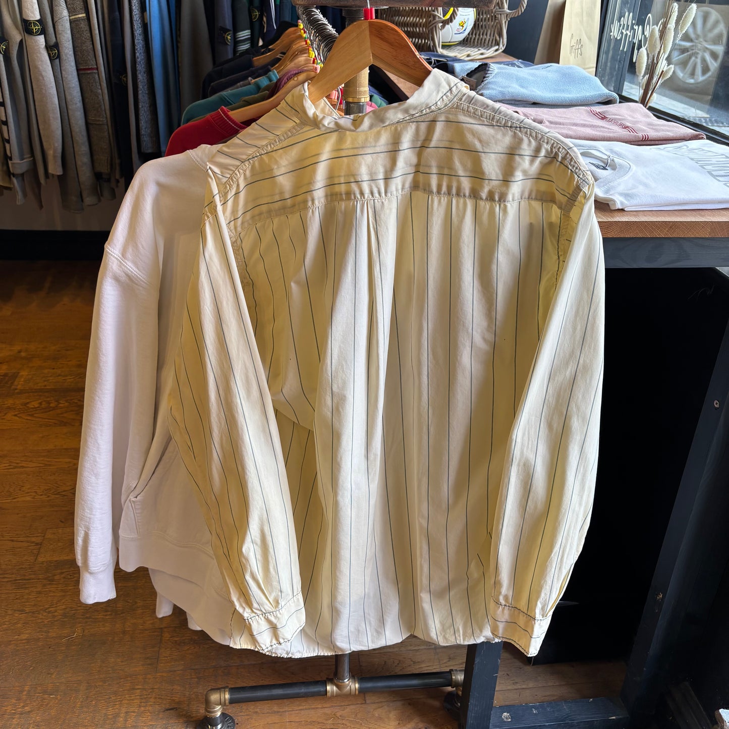 CP Company 80s Ideas From Massimo Pinstripe Shirt Yellow (Large)