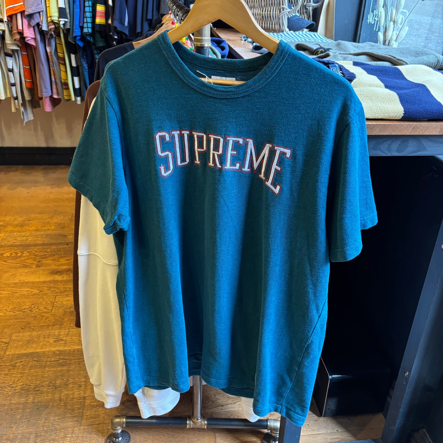 Supreme FW17 Dotted Arc T-Shirt Blue (XL)