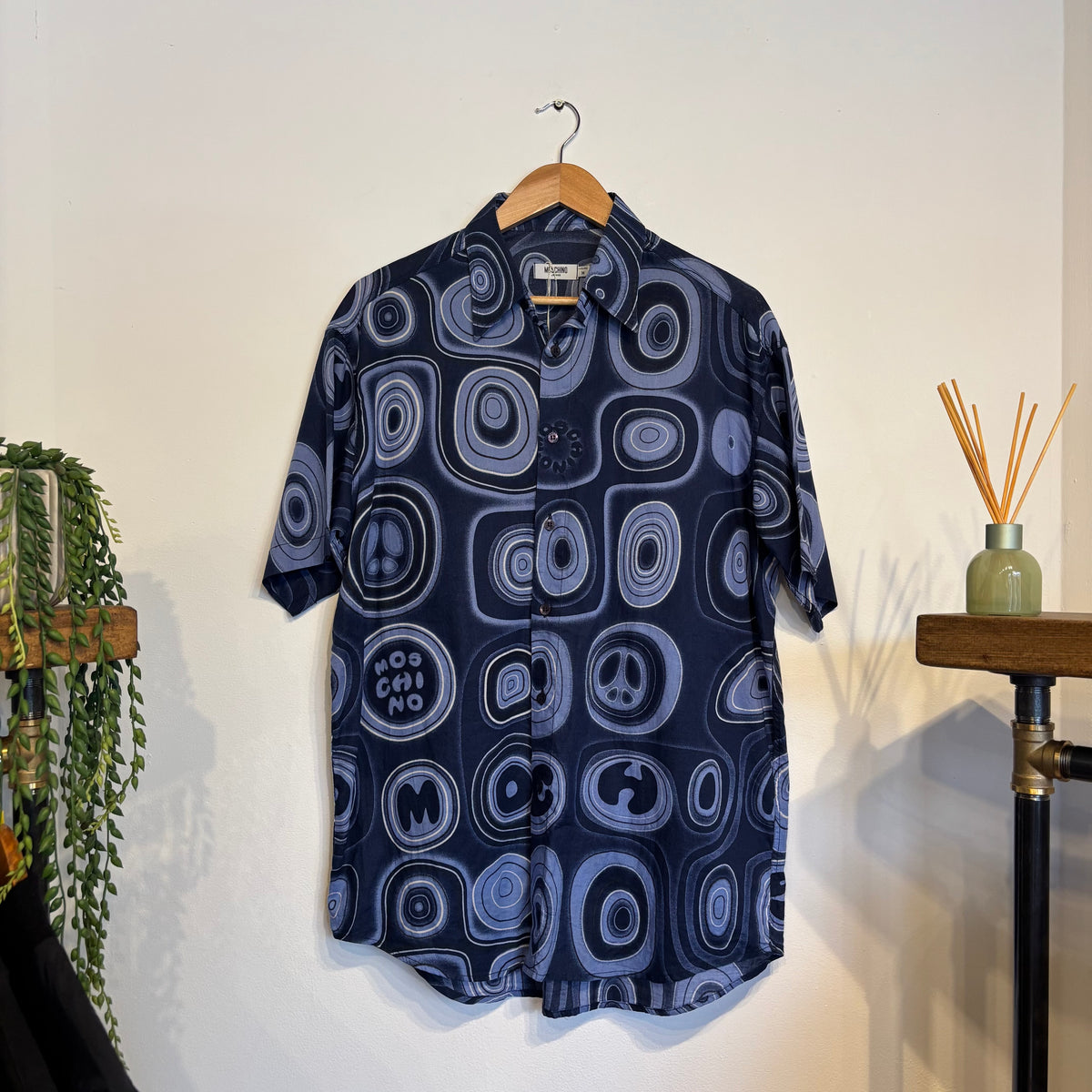 Moschino Jeans Lightgweight Button Shirt Blue (Large)