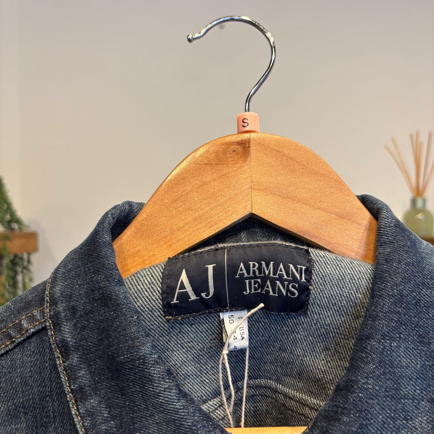 Armani Jeans Denim Button Up Jacket Navy (Small)