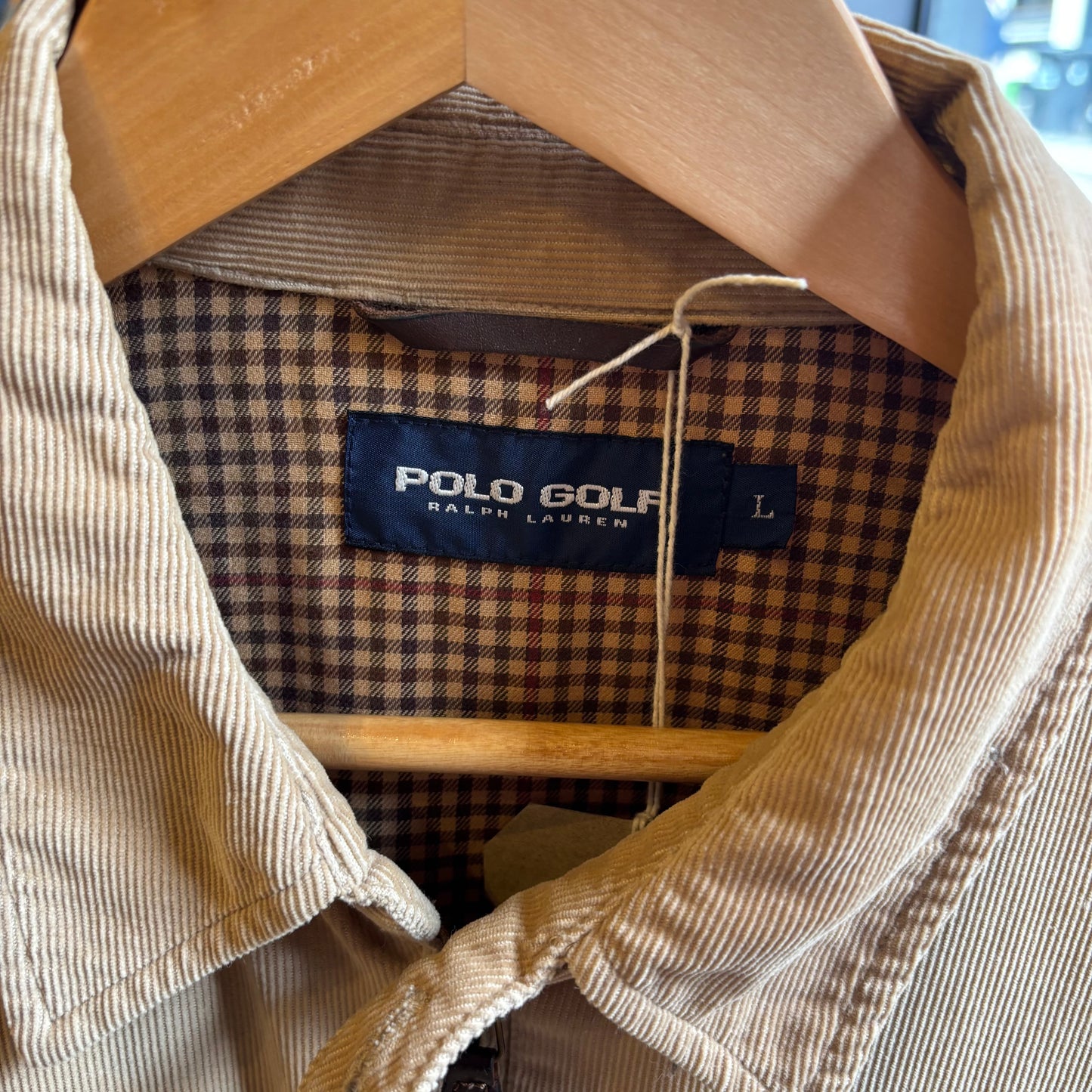 Ralph Lauren Polo Golf Cord Harrington Jacket Beige (Large)