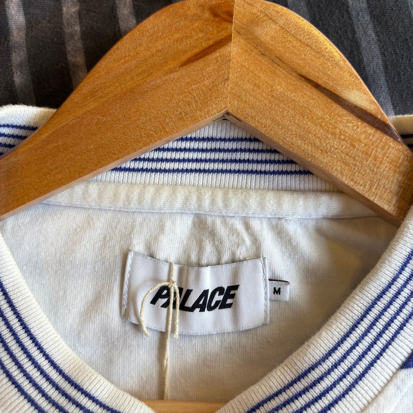 Palace FW21 Rule Longsleeve Oversized Stripe T-Shirt White/ Blue (Medium)
