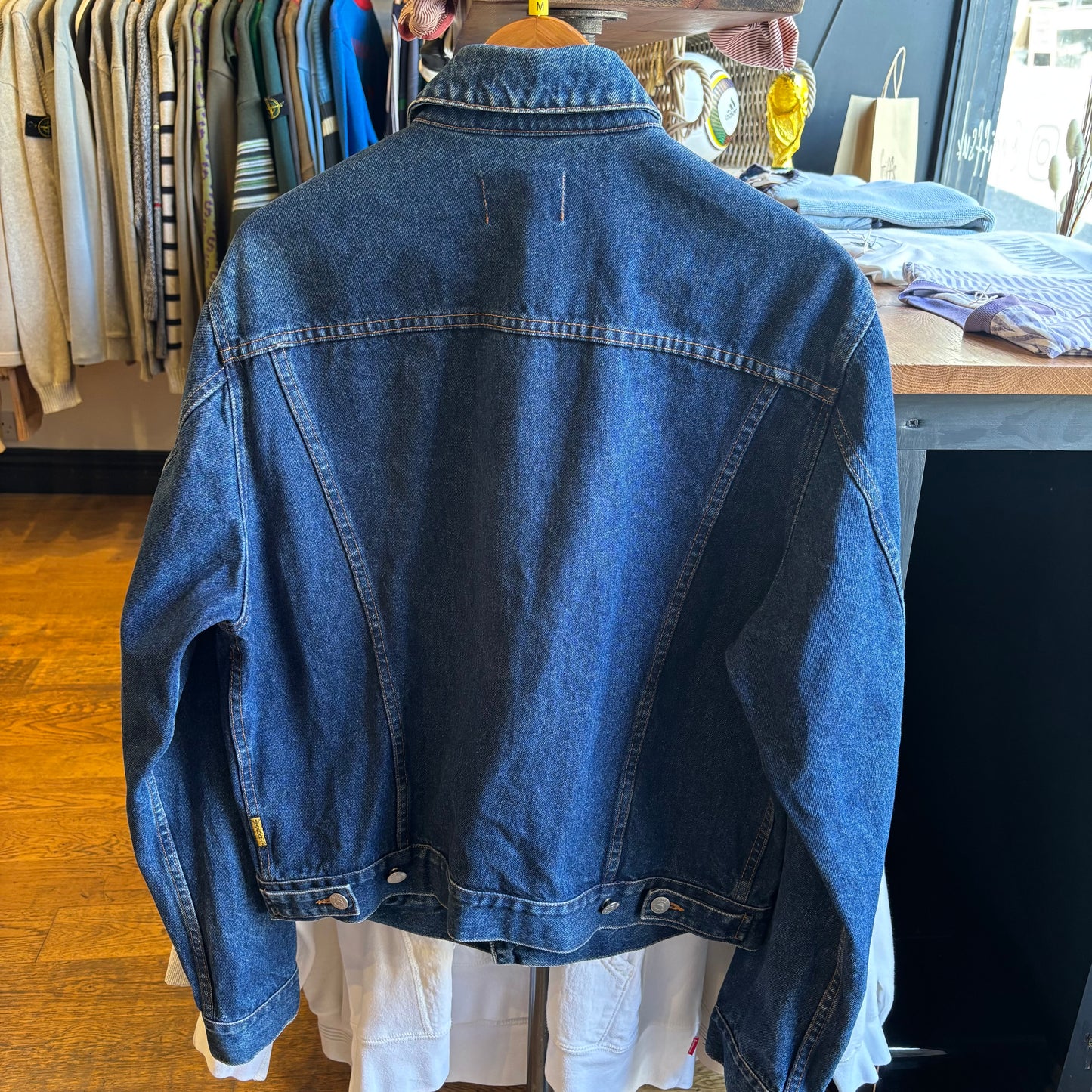 Armani Jeans 90s Button Up Denim Jacket Navy (Medium)