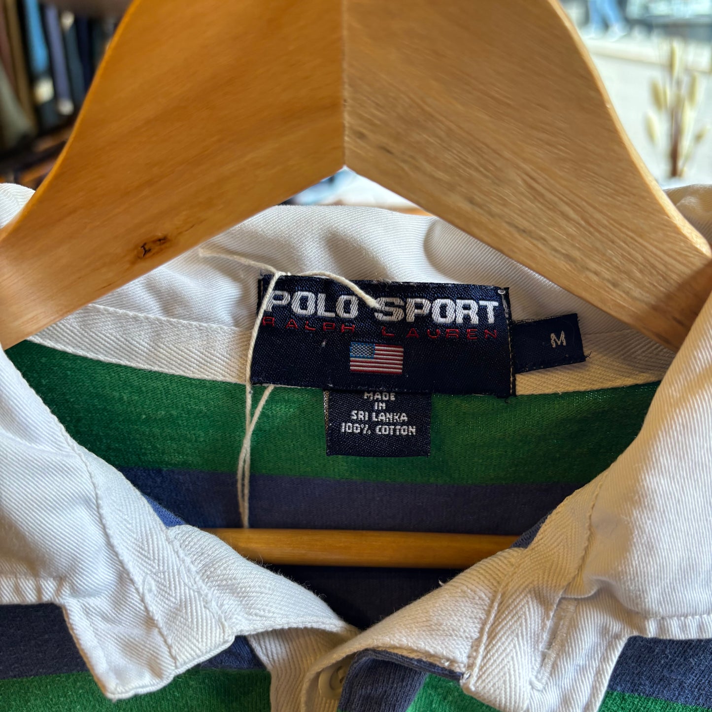 Polo Sport Ralph Lauren Stripe Longsleeve Polo Shirt Green/ Blue (Medium)