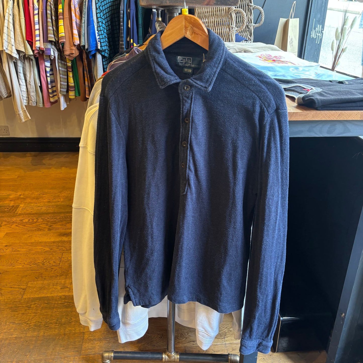 Ralph Lauren Longsleeve Polo Shirt Navy (Medium)